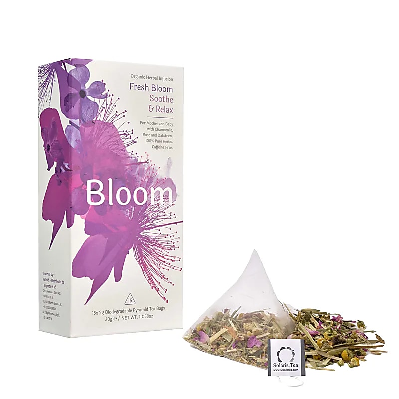 Infusion 'Bio' de chez 'Solaris', préparer à la main en Irlande, 4 parfums au choix, 15 sachets de 2 gr., boîte de 30 gr. Mélangé en utilisant la sagesse des traditions de phytothérapie occidentale, celtique et ayurvédique !