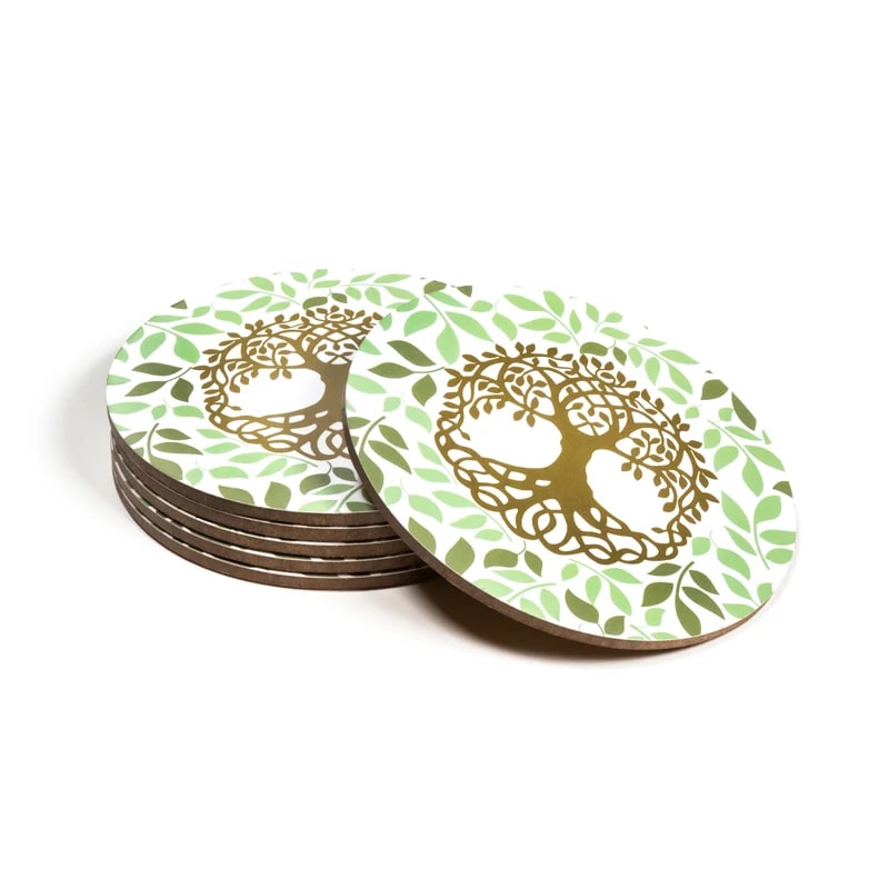 Sélection de dessous de verres, ensemble de 6 pièces avec de jolis motifs : Bouddha, éléphant, fleur de vie, mandala... 9 modèles aux choix, parfait !