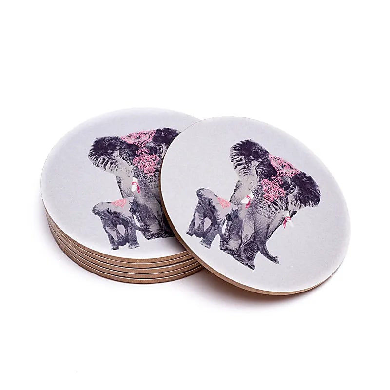 Sélection de dessous de verres, ensemble de 6 pièces avec de jolis motifs : Bouddha, éléphant, fleur de vie, mandala... 9 modèles aux choix, parfait !