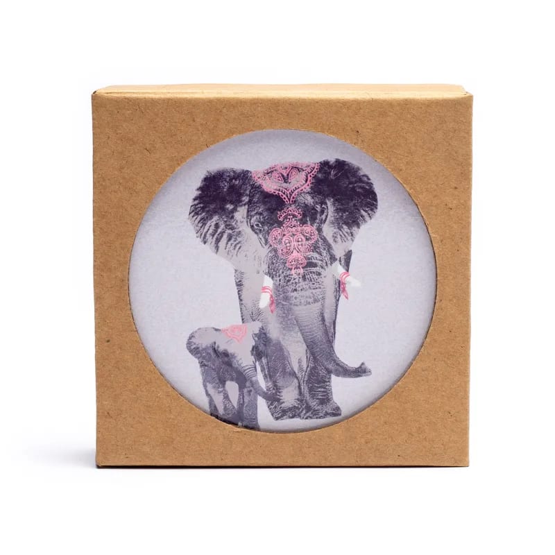 Sélection de dessous de verres, ensemble de 6 pièces avec de jolis motifs : Bouddha, éléphant, fleur de vie, mandala... 9 modèles aux choix, parfait !