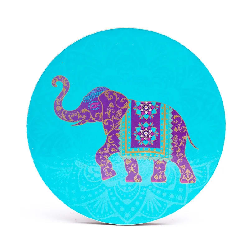 Sélection de dessous de verres, ensemble de 6 pièces avec de jolis motifs : Bouddha, éléphant, fleur de vie, mandala... 9 modèles aux choix, parfait !