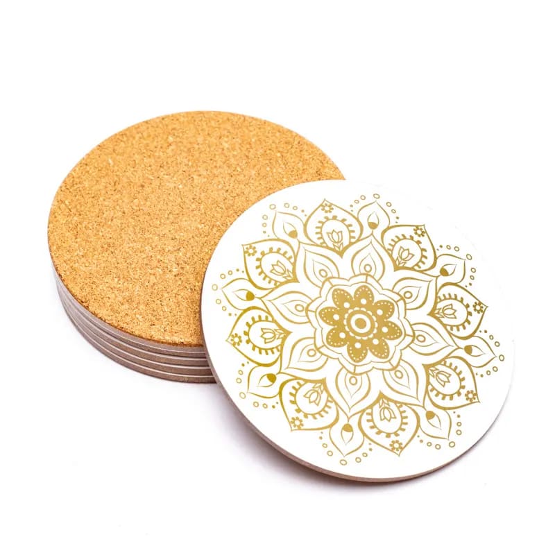 Sélection de dessous de verres, ensemble de 6 pièces avec de jolis motifs : Bouddha, éléphant, fleur de vie, mandala... 9 modèles aux choix, parfait !