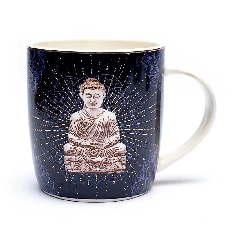 Sélection de tasses/ mugs, en verre ou en porcelaine (Kaolinite), de 250 et 400 millilitres. Avec de très jolis dessins : Bouddha, éléphant, arbre et fleur de vie, mandala... Modèles aux choix, parfait !