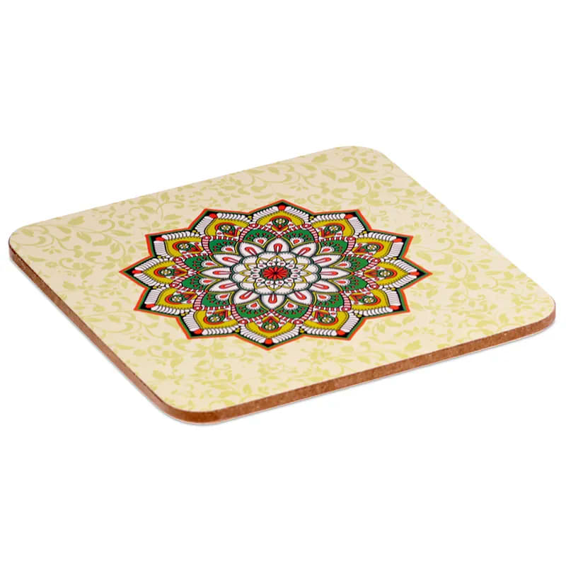 Sélection de dessous de verres, ensemble de 6 pièces avec de jolis motifs : Bouddha, éléphant, fleur de vie, mandala... 9 modèles aux choix, parfait !