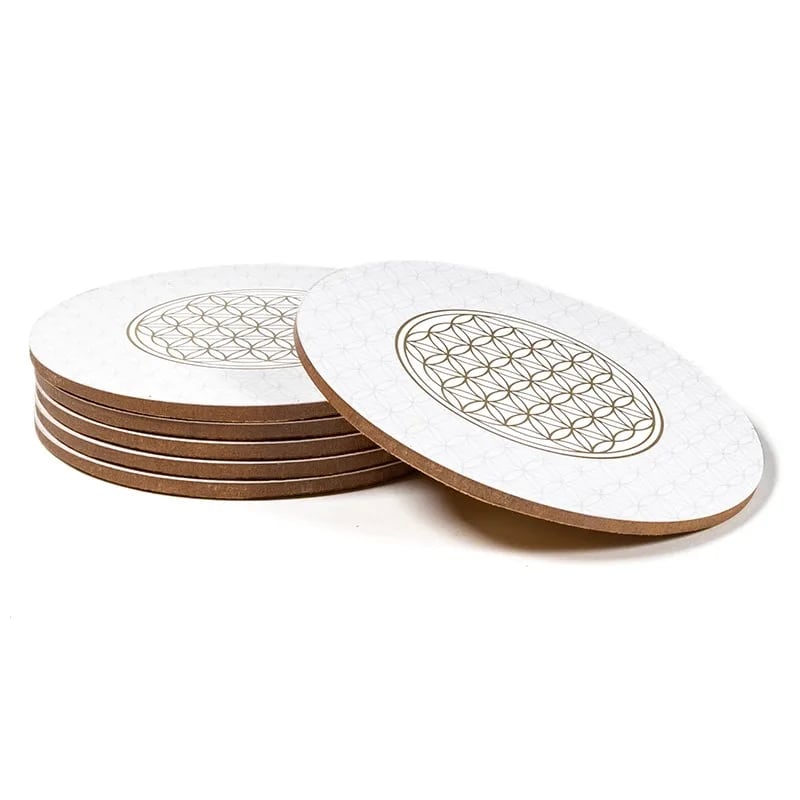 Sélection de dessous de verres, ensemble de 6 pièces avec de jolis motifs : Bouddha, éléphant, fleur de vie, mandala... 9 modèles aux choix, parfait !