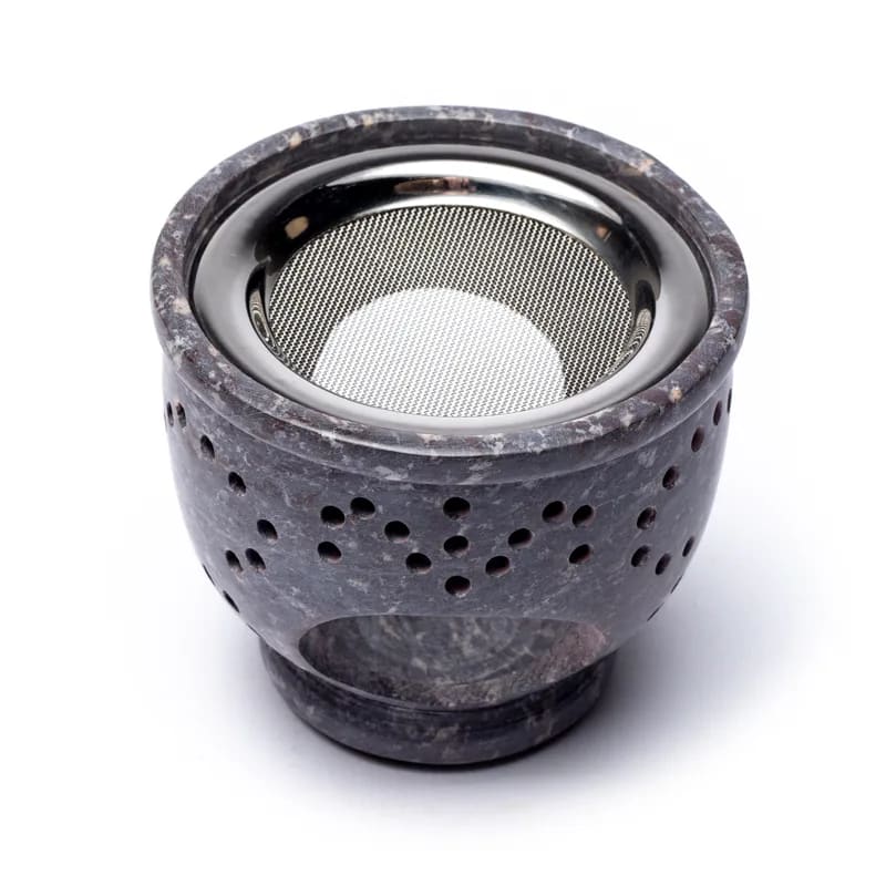 Encensoir/ lampe de 10x9cm - 500 grammes. L'avantage d'un brûleur d'encens comme celui-ci avec un tamis est que vous pouvez mélanger et brûler toute combinaison d'encens et de résines désirée.