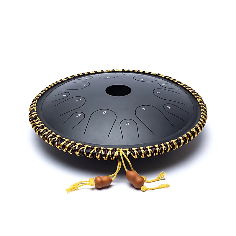 Handpan/ tambour percussion à 14 languettes/ 14 notes, 36 cm, fait en acier. 2 couleurs au choix : violet ou noir !