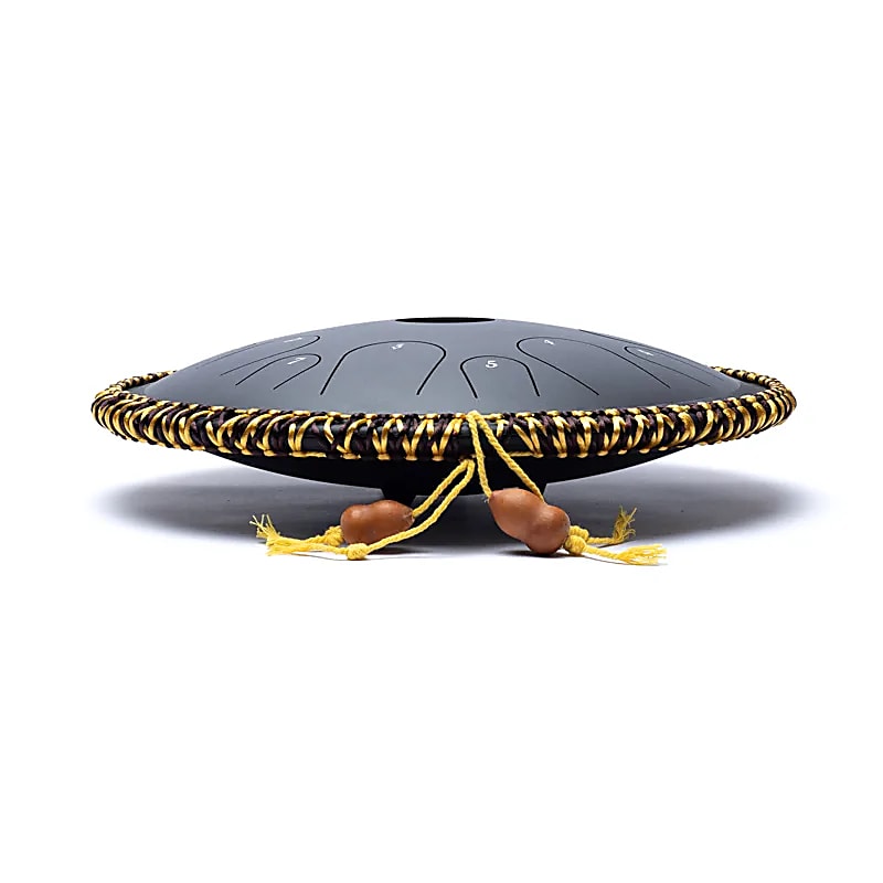 Handpan/ tambour percussion à 14 languettes/ 14 notes, 36 cm, fait en acier. 2 couleurs au choix : violet ou noir !