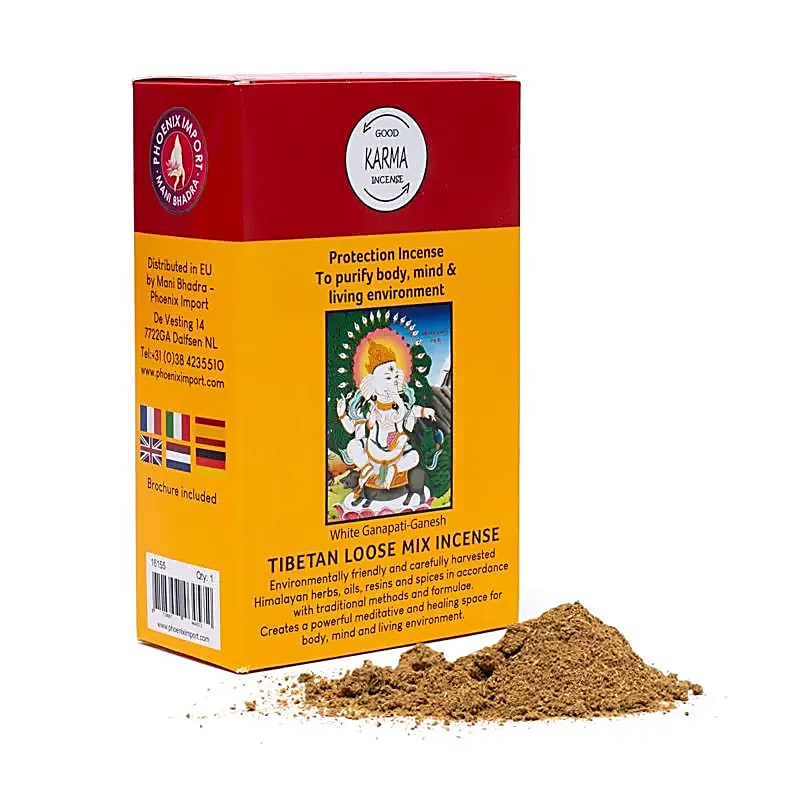 Original 'Gangchen' powder incense, 12 SCENTS TO CHOOSE FROM! 130 to 140 gram box, prepared by monks in the Himalayan region according to a traditional recipe. 100% natural ingredients!