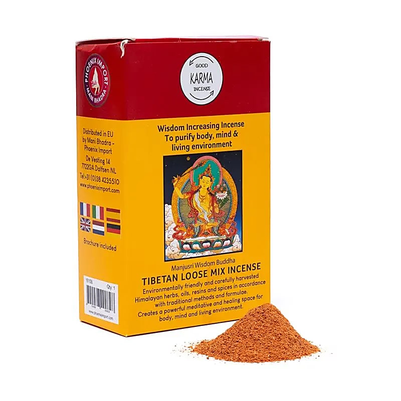 Original 'Gangchen' powder incense, 12 SCENTS TO CHOOSE FROM! 130 to 140 gram box, prepared by monks in the Himalayan region according to a traditional recipe. 100% natural ingredients!