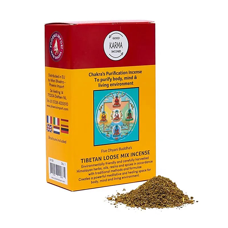 Original 'Gangchen' powder incense, 12 SCENTS TO CHOOSE FROM! 130 to 140 gram box, prepared by monks in the Himalayan region according to a traditional recipe. 100% natural ingredients!