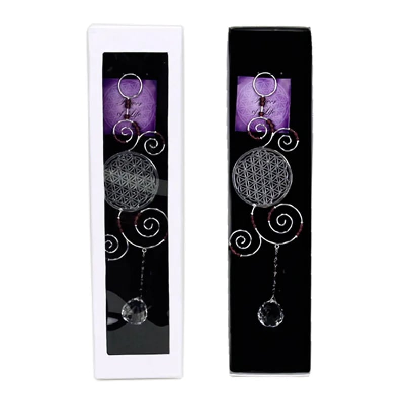 Guirlande 'Fleur de Vie ' avec sphère en cristal Feng Shui ! 20 centimètres de longueur - 79 grammes. Simple, élégant et efficasse ! vendu en coffret !