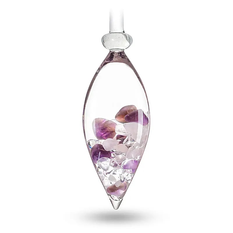 1.3-liter 'Era' bottle/decanter, for a new era in the preparation of "gem water." Glass without heavy metals! Sold with or without minerals! 3 gem sticks to choose from: Diamond / 5 elements / Well-being!