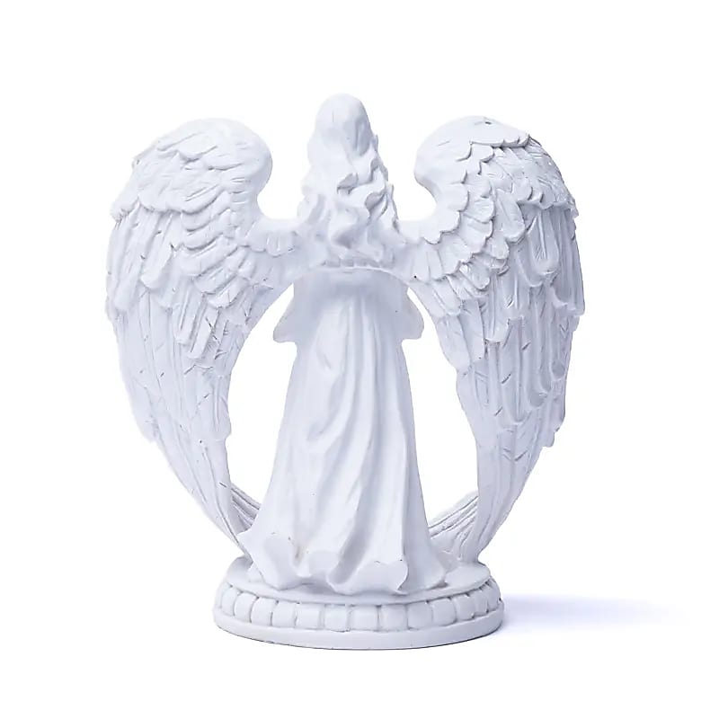 XL Angel Candle Holder, 21.5x9x11.5 cm - 155 grams - Suitable for tea lights and candles up to 6cm! Made of polyresin