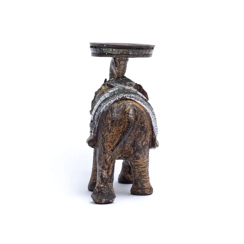 Statuette/ Bougeoir d'éléphant de 14x6x7 centimètres. Fait au Népal, parfait dans une salle de Méditation, Autel, Collection, Exposition...!