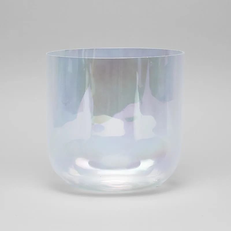 'High-end' clear crystal singing bowl, 20 cm - 1350 grams - FA/F (heart chakra) - Sold with mallet and support ring!