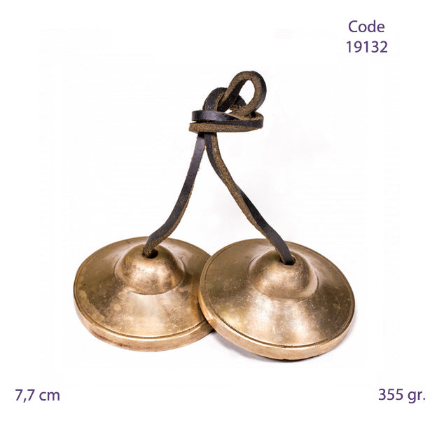 Tibetan Cymbal (Tingsha/ Ding-Sha's), smooth model, 3 sizes to choose from from 6 to 7.5 cm. Used as musical offerings in spiritual practices and meditation!