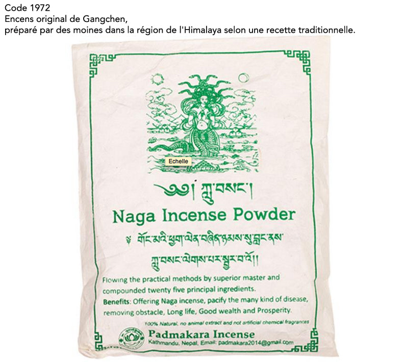 Original incense from 'Gangchen', powder*, 40 gram bag, prepared by monks in the Himalayan region according to a traditional recipe. 100% natural ingredients!!