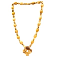 Palo Santo, collier de 56 cm avec la croix Inca Chakana de 'type Chamane'. De source responsable, fabriqué à la main, dans le souci du bien-être des artisans et de la nature.