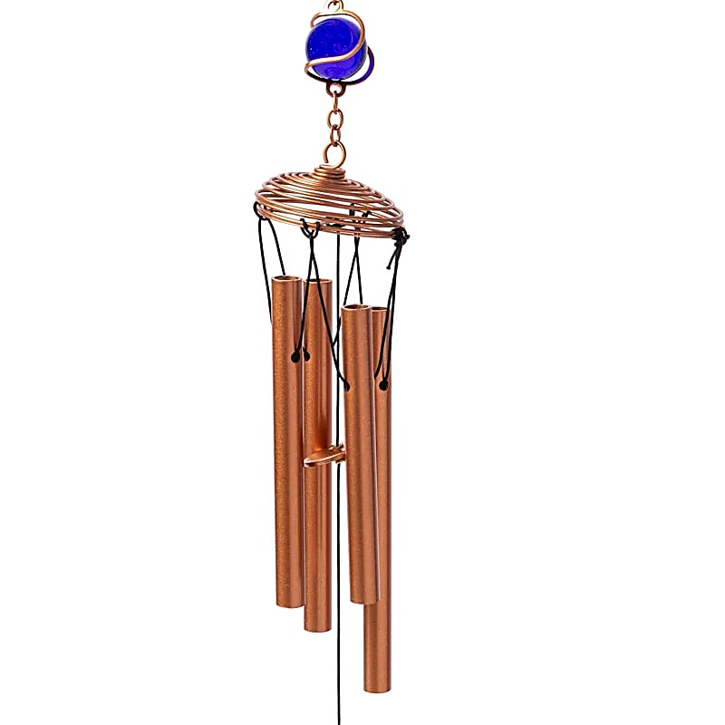Carillon décoratif 'Ange' en verre avec des tubes métalliques suspendus ! 50 centimètres de long x 6 - 90 grammes. Très beau design, parfait !
