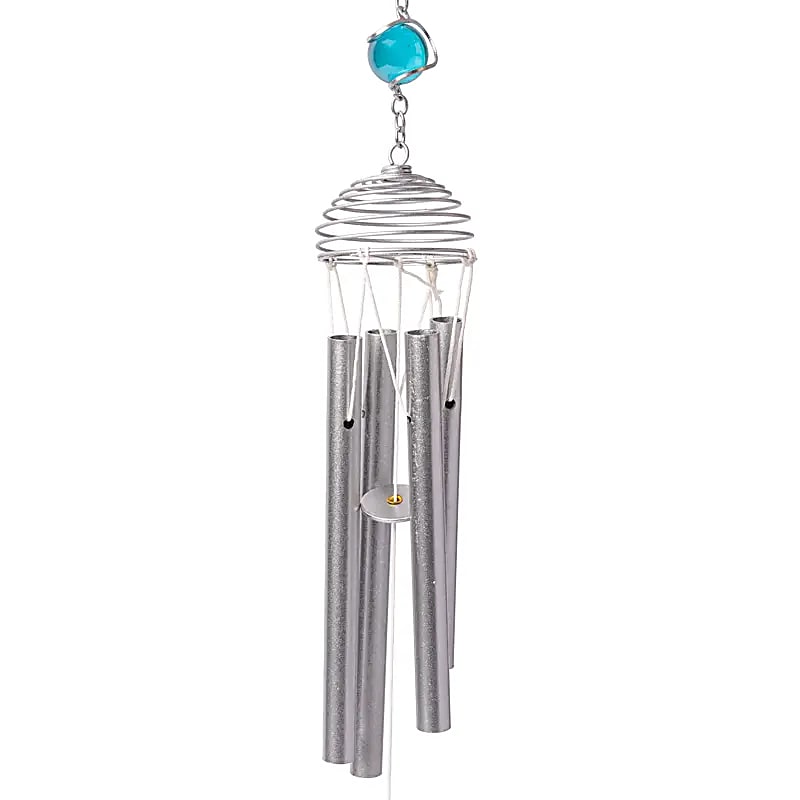Carillon décoratif 'Ange' de couleur bleue, fait en verre avec des tubes métalliques suspendus ! 74 centimètres de long x 20 - 200 grammes. Très beau design, parfait !