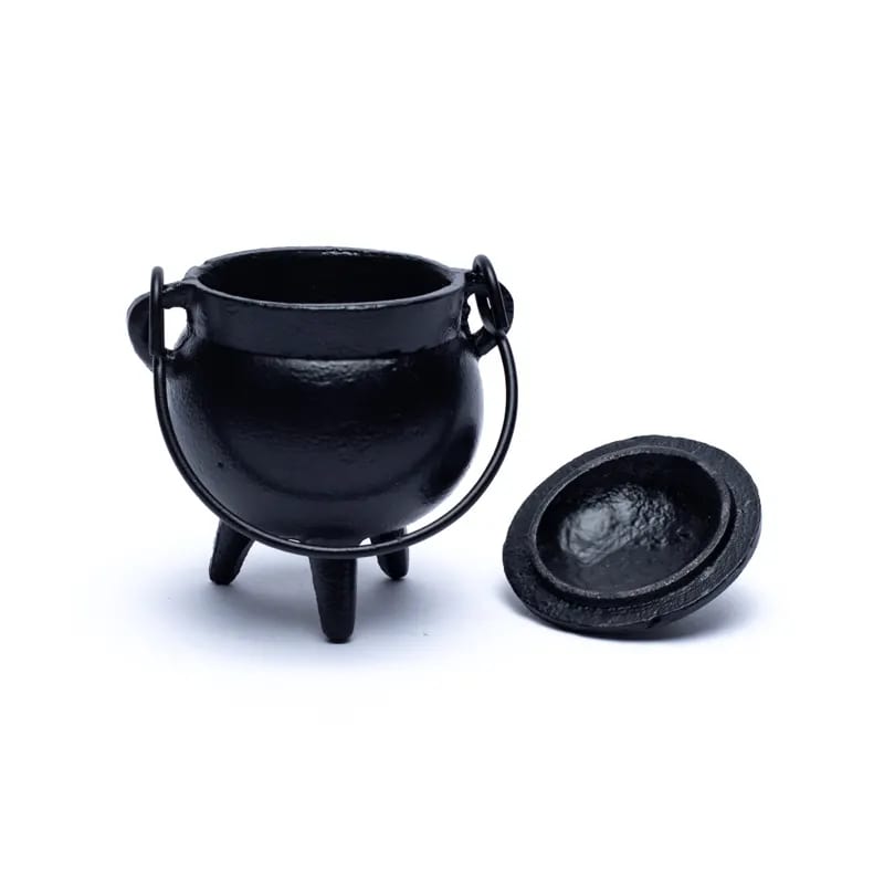 Genuine cast iron cauldron, 6x7 or 7x9 cm - 260 or 560 grams / Perfect for burning incense with charcoal or for sticks if you fill it with sand!