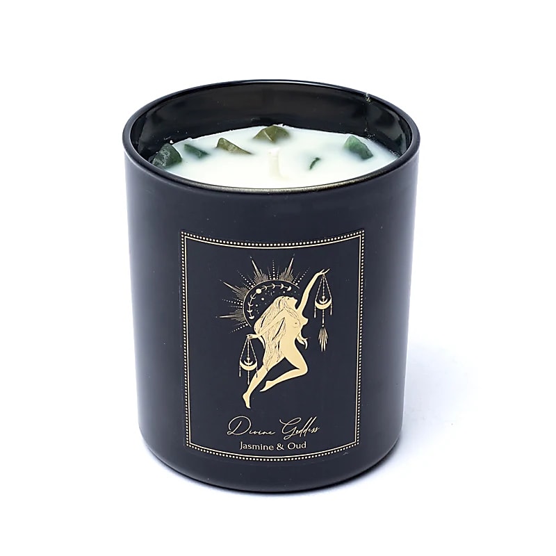 Bougies 'd'intentions' aux huiles essentielles et avec *** pierres précieuses *** de chez 'Song of India'. 20 ou 80H de combustion ! Lorsque la bougie brûle, les pierres précieuses coulent avec la cire, une fois terminée, vous conserver les pierres !