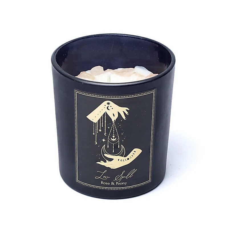 Bougies 'd'intentions' aux huiles essentielles et avec *** pierres précieuses *** de chez 'Song of India'. 20 ou 80H de combustion ! Lorsque la bougie brûle, les pierres précieuses coulent avec la cire, une fois terminée, vous conserver les pierres !