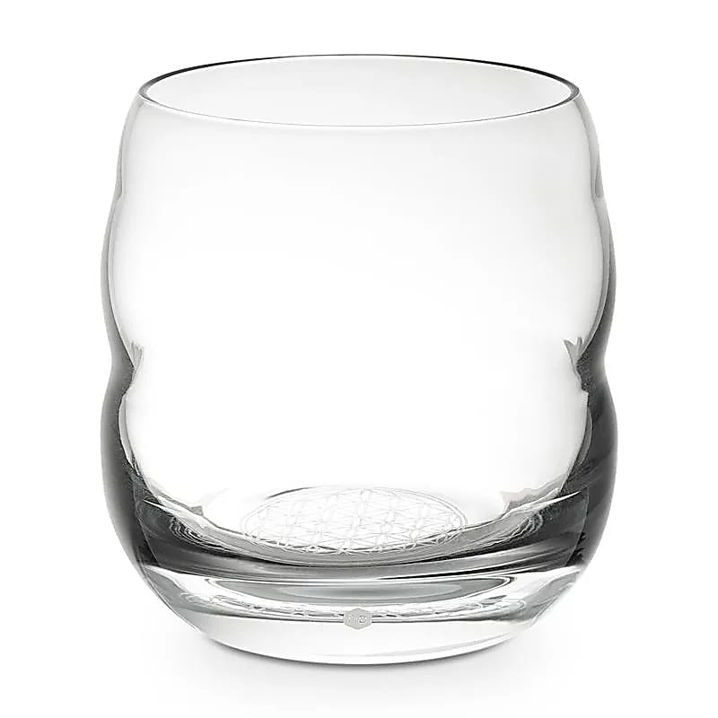 Verres de chez 'nature's design', modèle 'Jasmina' 300ml et 'Mythos' 250ml, avec le symbole gravé de la fleur de vie ! verre sans plomb soufflé à la bouche ! Vendu à l'unité !