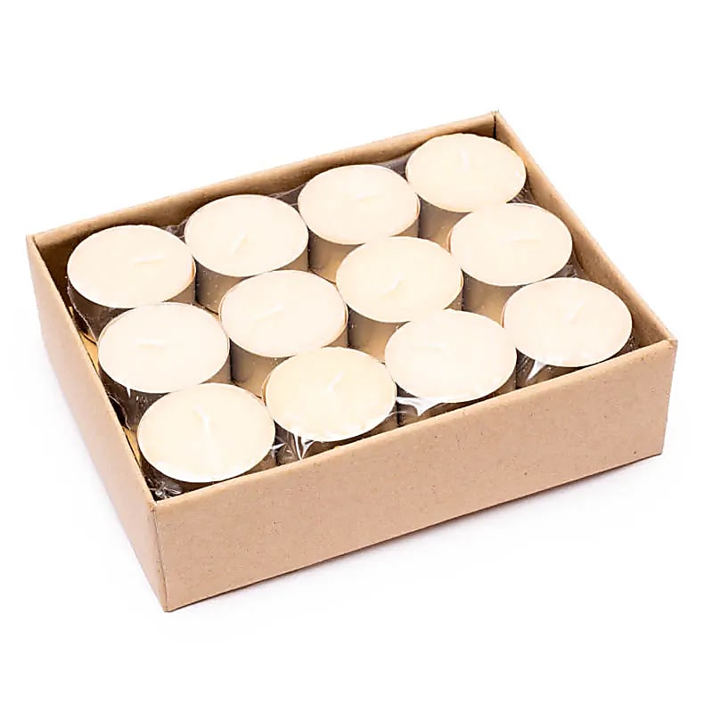 Bougies chauffe-plat parfumées à la cire 80% végétale et 20% huile de coco. Pack de 24 bougies, 3,8x2 centimètres - Temps de combustion: 5 à 6 heures !