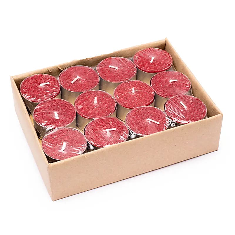 Bougies chauffe-plat parfumées à la cire 80% végétale et 20% huile de coco. Pack de 24 bougies, 3,8x2 centimètres - Temps de combustion: 5 à 6 heures !
