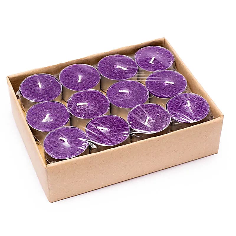 Bougies chauffe-plat parfumées à la cire 80% végétale et 20% huile de coco. Pack de 24 bougies, 3,8x2 centimètres - Temps de combustion: 5 à 6 heures !