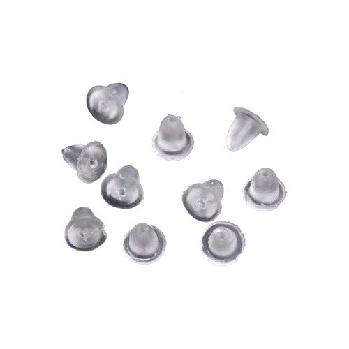 Apprêts 'poussettes' pour tiges de puces/ clous. 2 choix : cuivre argenté 7x11 millimètres ou silicone 'mm.... Vendu par 10 paire !