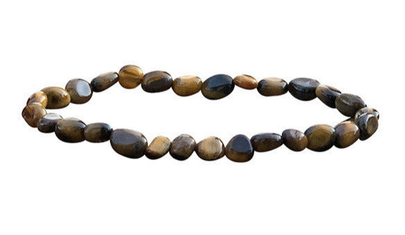 Oeil de tigre, bracelet de 17 à 21cm, collier de 42cm et sautoir de 60cm. Perles de type 'Graine' de formes naturelles montées sur fil de haute résistance !