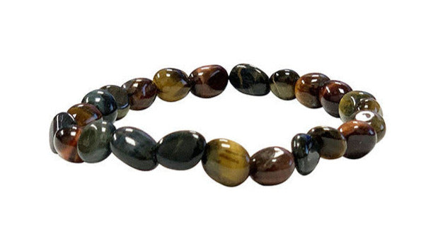 Mix 'oeil de tigre, taureau, faucon', bracelet de 17 à 21cm, collier de 42cm et sautoir de 60cm. Perles de type 'Graine' de formes naturelles montées sur fil de haute résistance !