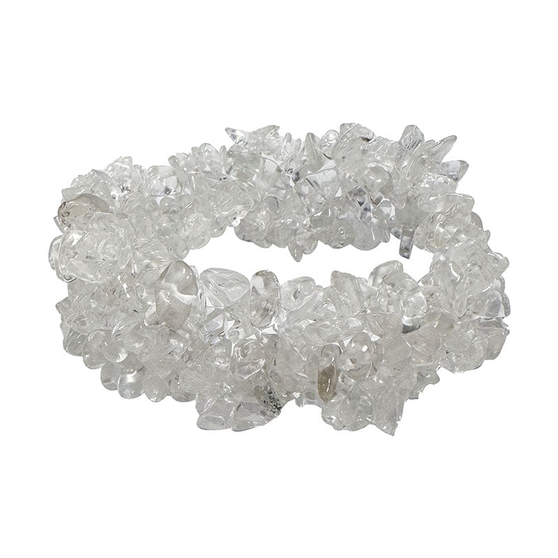 Bracelet multi-rang en perle de type 'Baroque/Chips' en cristal de roche/ quartz. Superbe pièce !