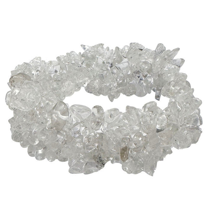 Bracelet multi-rang en perle de type 'Baroque/Chips' en cristal de roche/ quartz. Superbe pièce !