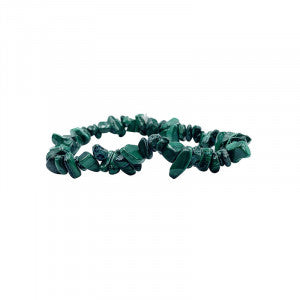 Malachite, bracelet de 17 à 21 cm ou en collier de 42 cm ou sautoir de 85 cm. Perle de type 'baroque/ chips' de 4/7 millimètres, montées sur fil élastique ou fil d'acier de haute résistance !