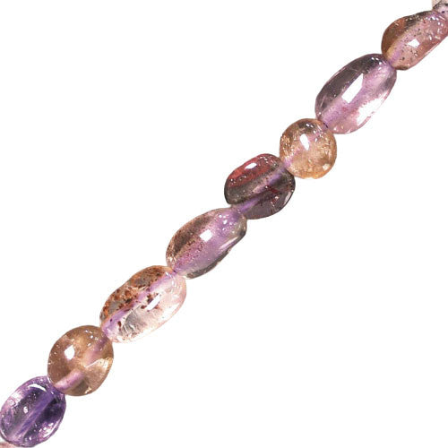 Améthyste 'Auralite 23', bracelet de 17 à 21cm, collier de 42cm et sautoir de 60cm. Perles de type 'Graine' de formes naturelles montées sur fil de haute résistance !