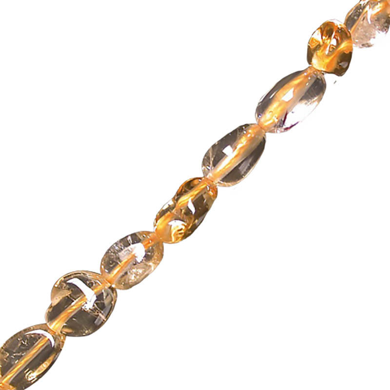 Citrine, bracelet de 17 à 21cm, collier de 42cm et sautoir de 60cm. Perles de type 'Graine' de formes naturelles montées sur fil de haute résistance !