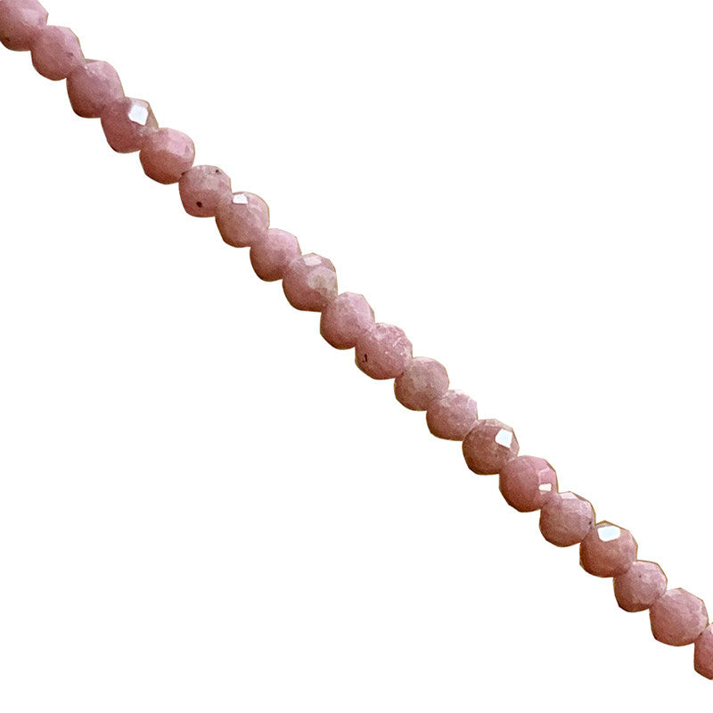 Rhodochrosite ! Collier ou bracelet en Argent et perles facettées de 2/3 millimètres. En bracelet de 17 cm ou en collier de 44 cm. Qualité AA à AAA !