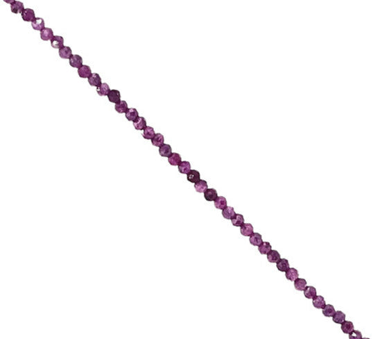 Rubis ! Collier ou bracelet en Argent et perles facettées de 2/3 millimètres. En bracelet de 17 cm ou en collier de 40 cm. Qualité AA à AAA, superbes perles !