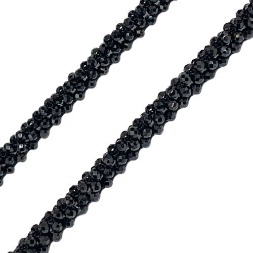 Spinel, necklace made of 3 millimeter faceted and braided beads. Sold in a length of 72 centimeters. Finished in 0.925 silver. AA to AAA quality!