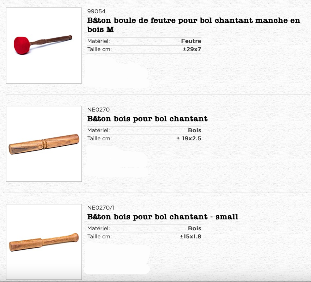 A selection of various mallets, over 30 models at a glance! For singing bowls, gongs, and more, several models and sizes to choose from!