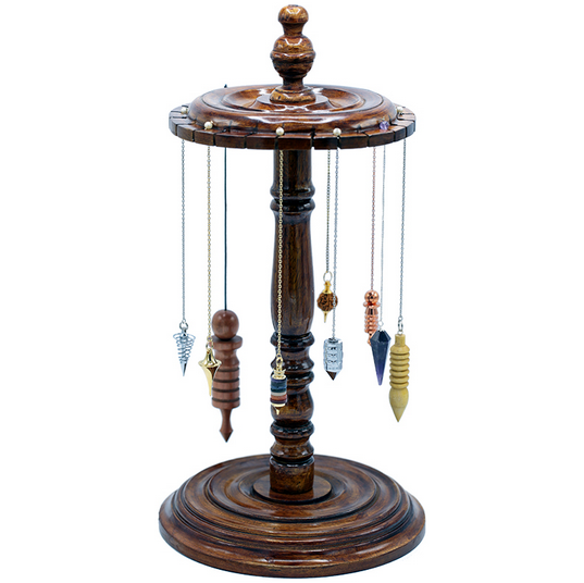Présentoir/ Support en bois (acajou) tourné haut de gamme 45 x 20 cm – Idéal pour exposer vos pendules !