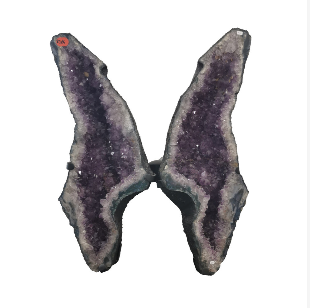 Paire de géode 'papillon' de 83x56cm - 37 kg, vendu avec socle. Superbe qualité AA, Brésil !