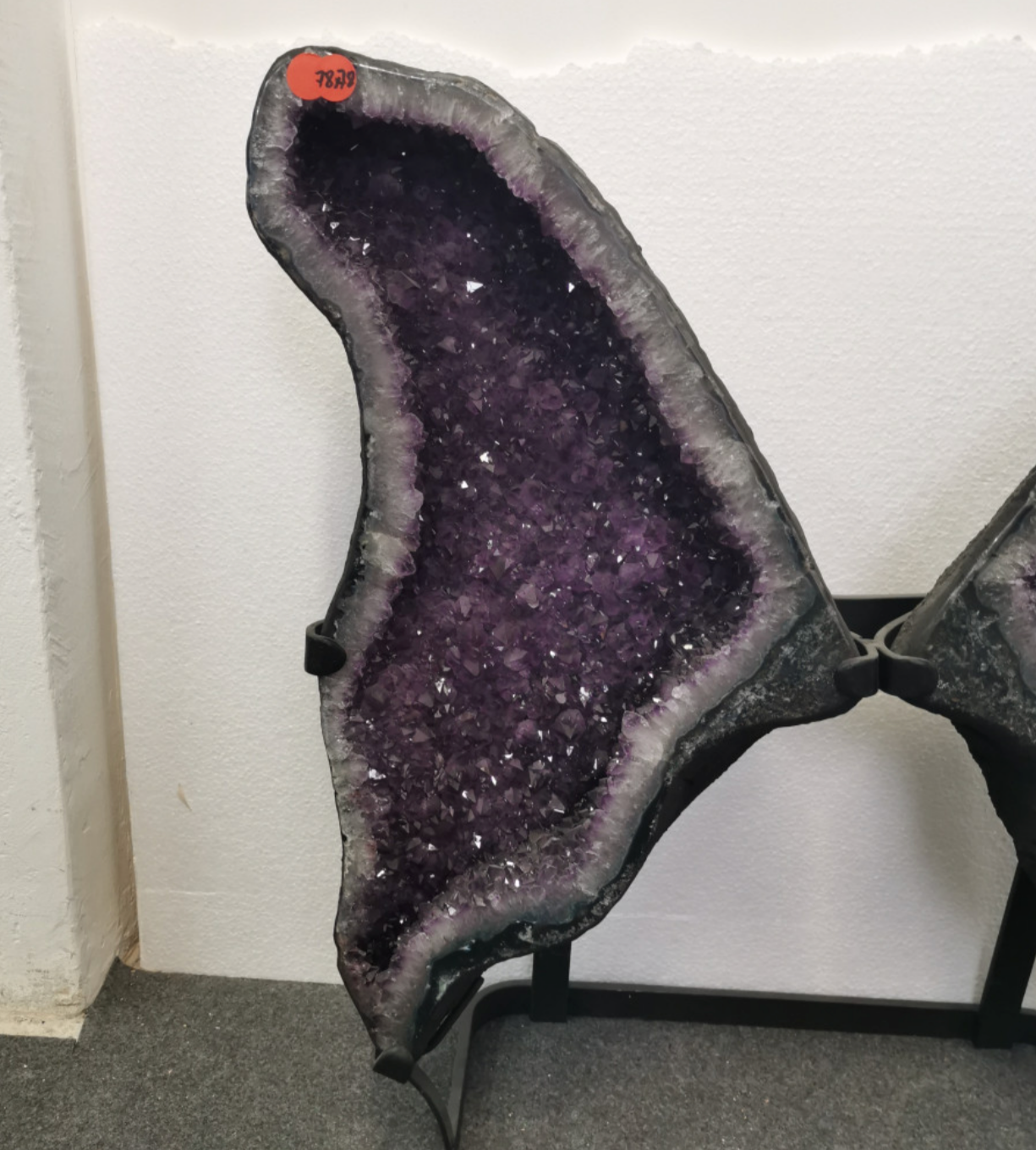 Paire de géode 'papillon' de 80x78cm - 54 kg. Vendu avec socle en métal sur mesure. Qualité AA, Brésil !