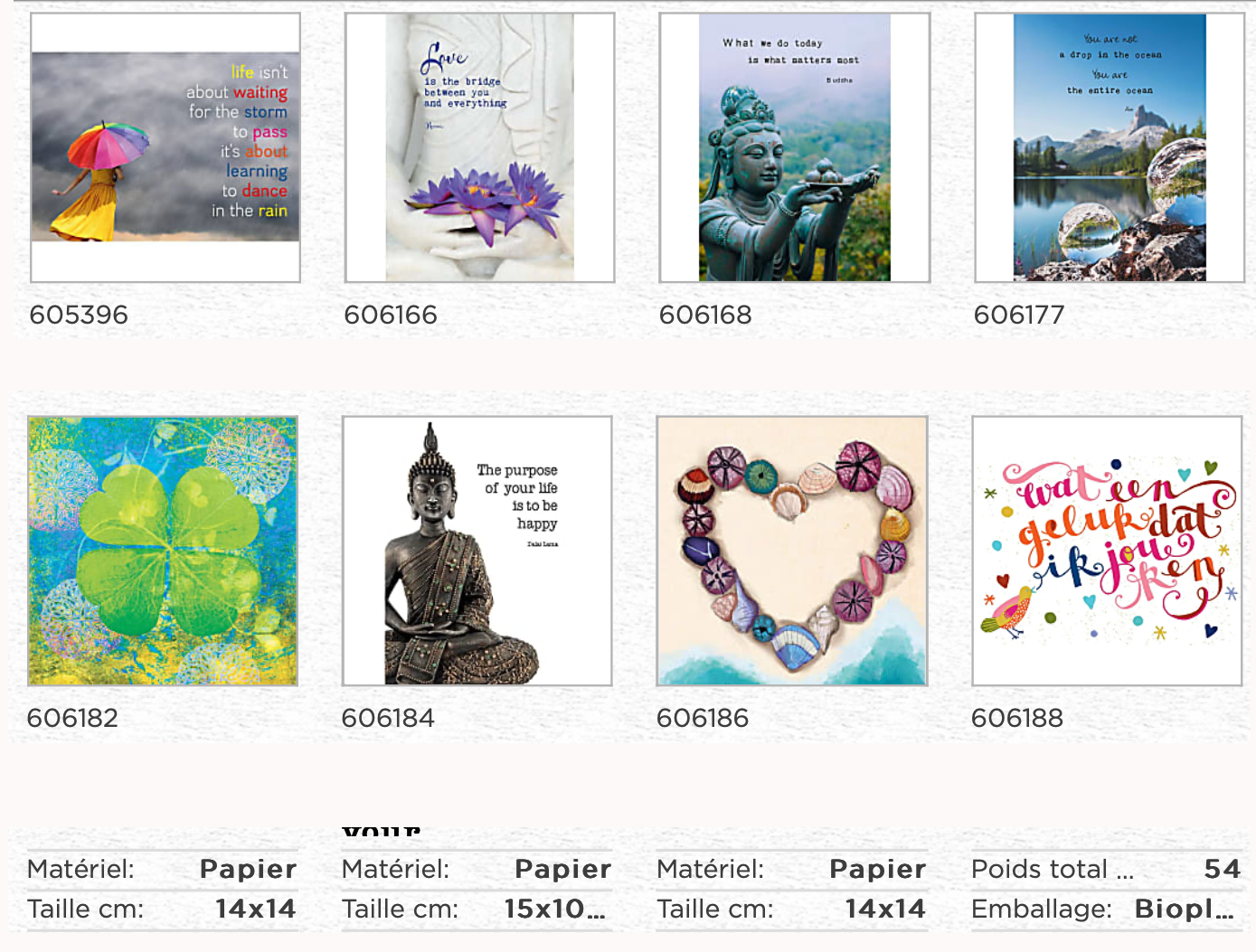 15x10 centimeter postcards, beautiful images, beautiful phrases for beautiful moments! Made from recycled paper and natural ink!