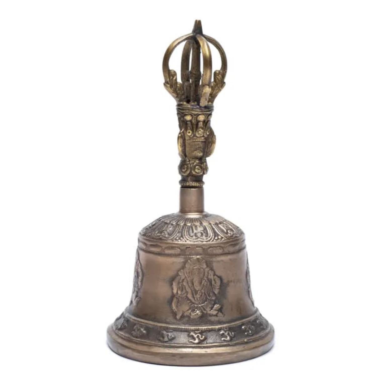 Bronze dorje and bell with beautiful Ganesh engravings and other fine details. Two sizes to choose from, from 17 to 22 centimeters. These sacred tools are of excellent quality!
