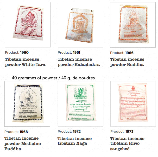 Original incense from 'Gangchen', powder*, 40 gram bag, prepared by monks in the Himalayan region according to a traditional recipe. 100% natural ingredients!!